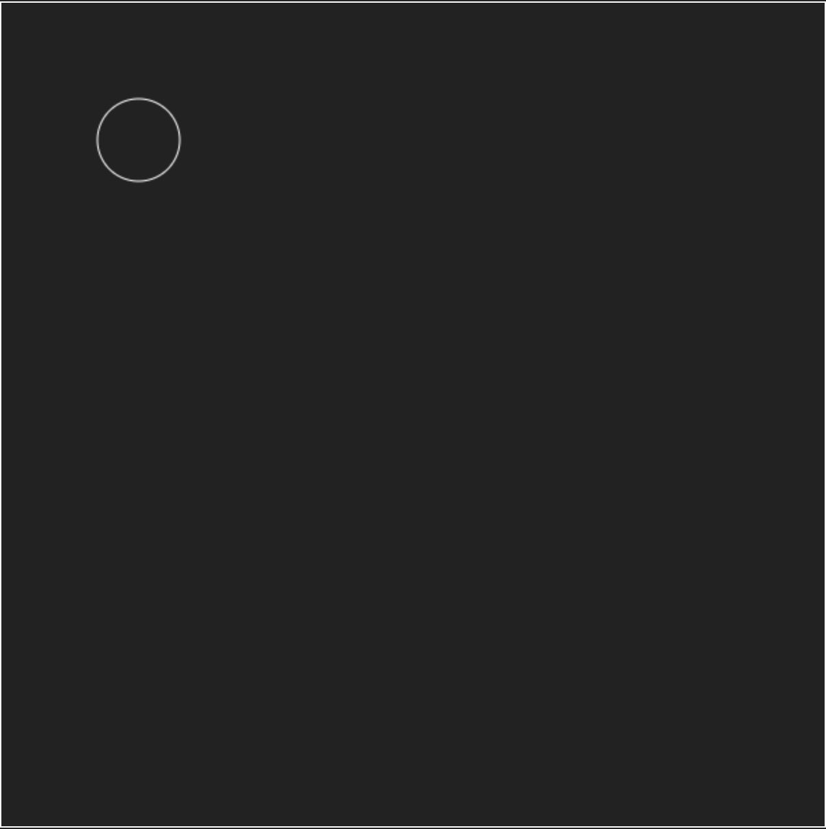 A lone asteroid on the canvas