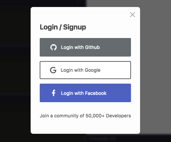 Social accounts available for login